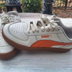 PUMA Men's Carter Retro Lifestyle Athletic Shoes Size 9 White / Orange