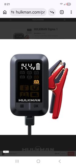 HULKMAN Sigma 1 Smart Car Battery Charger & Maintainer (1A 6V/12V Trickle Charger)