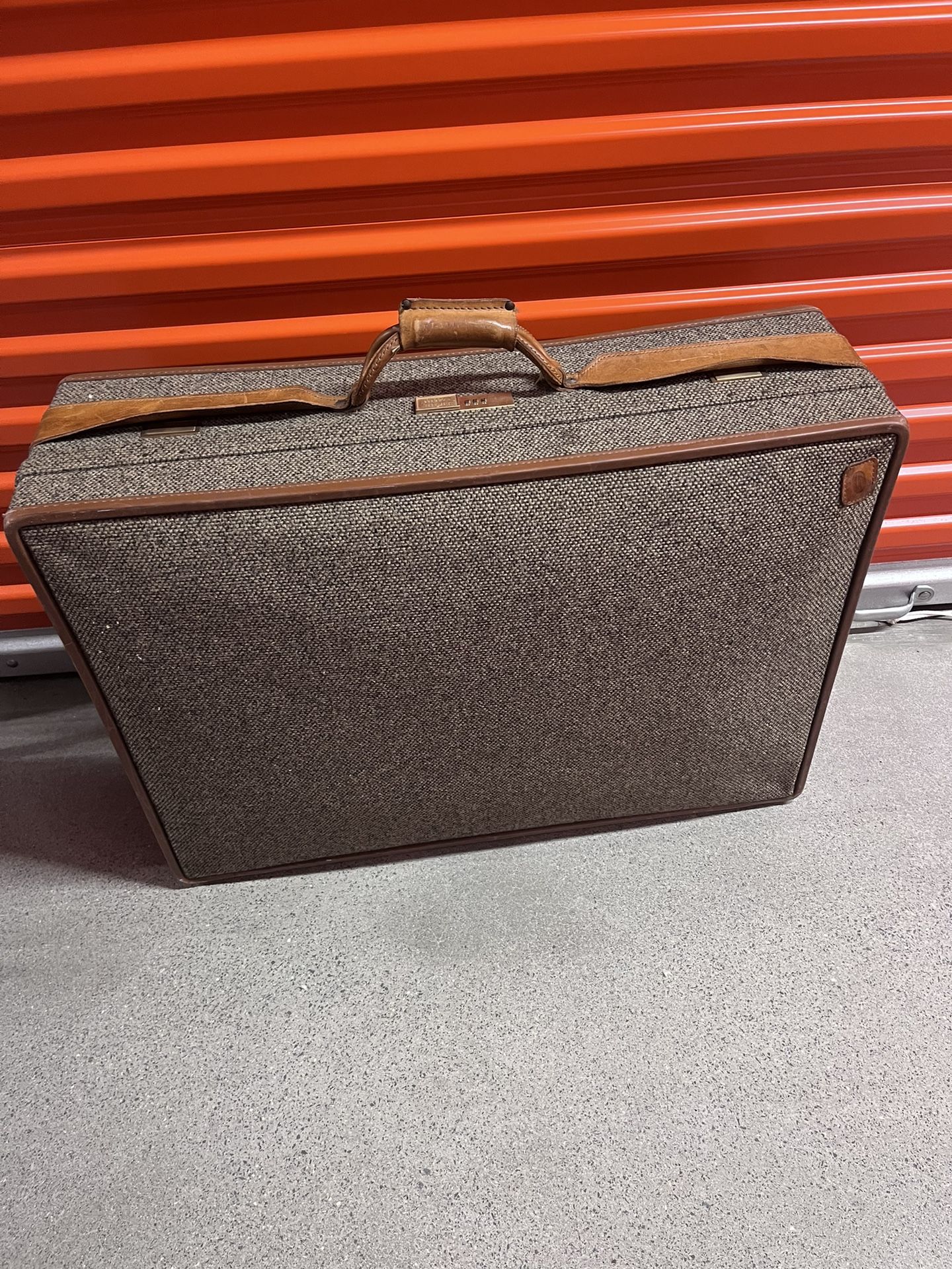 Vintage Hartmann Tweed Luggage Suitcase Belted Leather X Large  Hard Shell