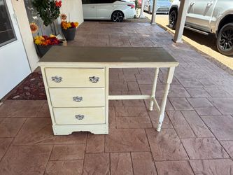 Vintage Wood Desk with 3 Drawers