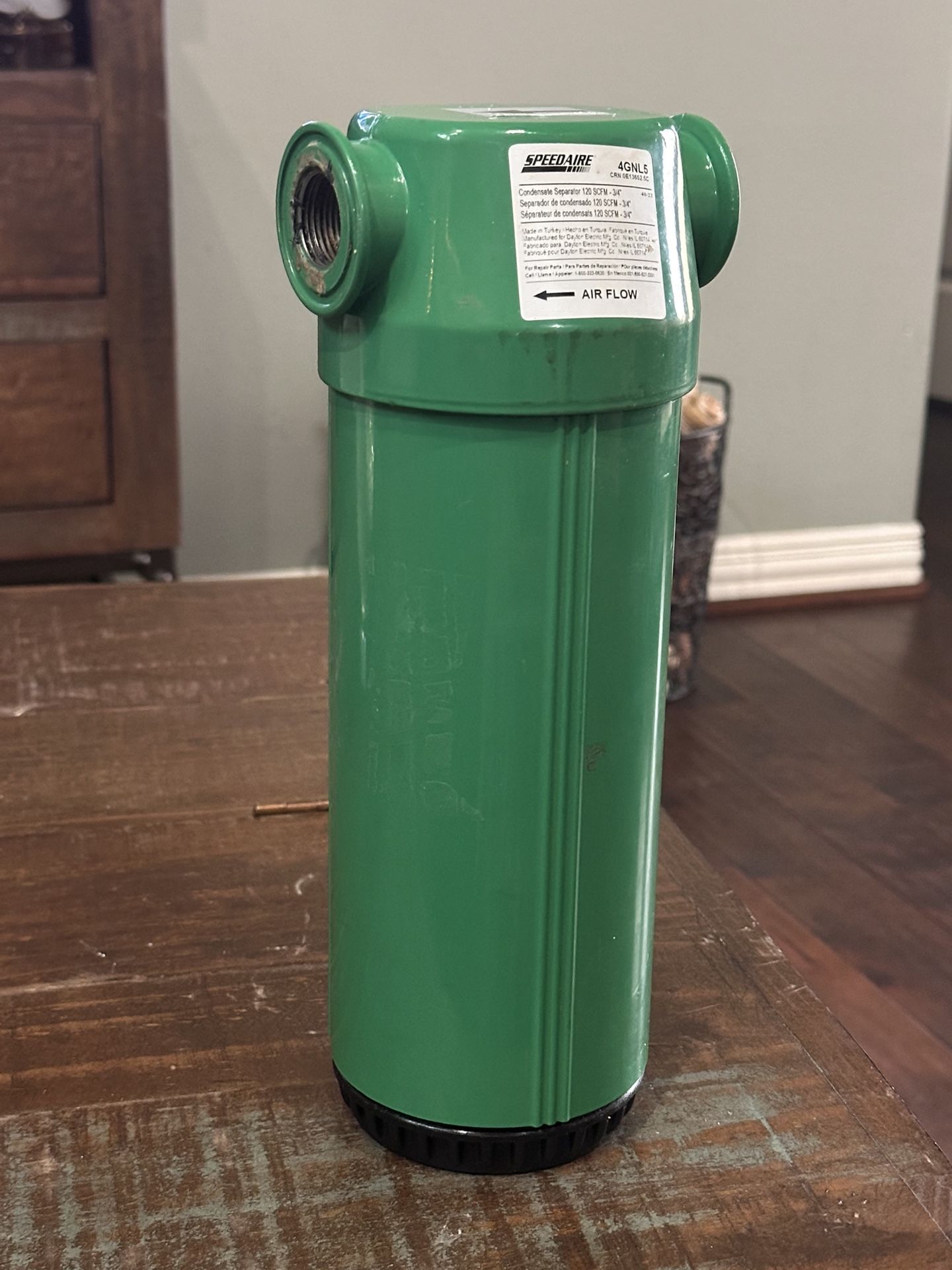 SPEEDAIRE Pneumatic Condensate Separator: 3/4 in NPT, 120 cfm, 235 psi Max Op Pressure, Auto Drain