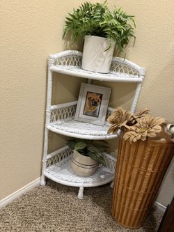 Boho Corner Shelf Wicker 
