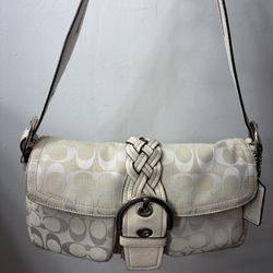 Vintage White Coach Bag 