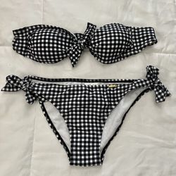 Bikini Swimwear Set | Black And White Gingham - Small 