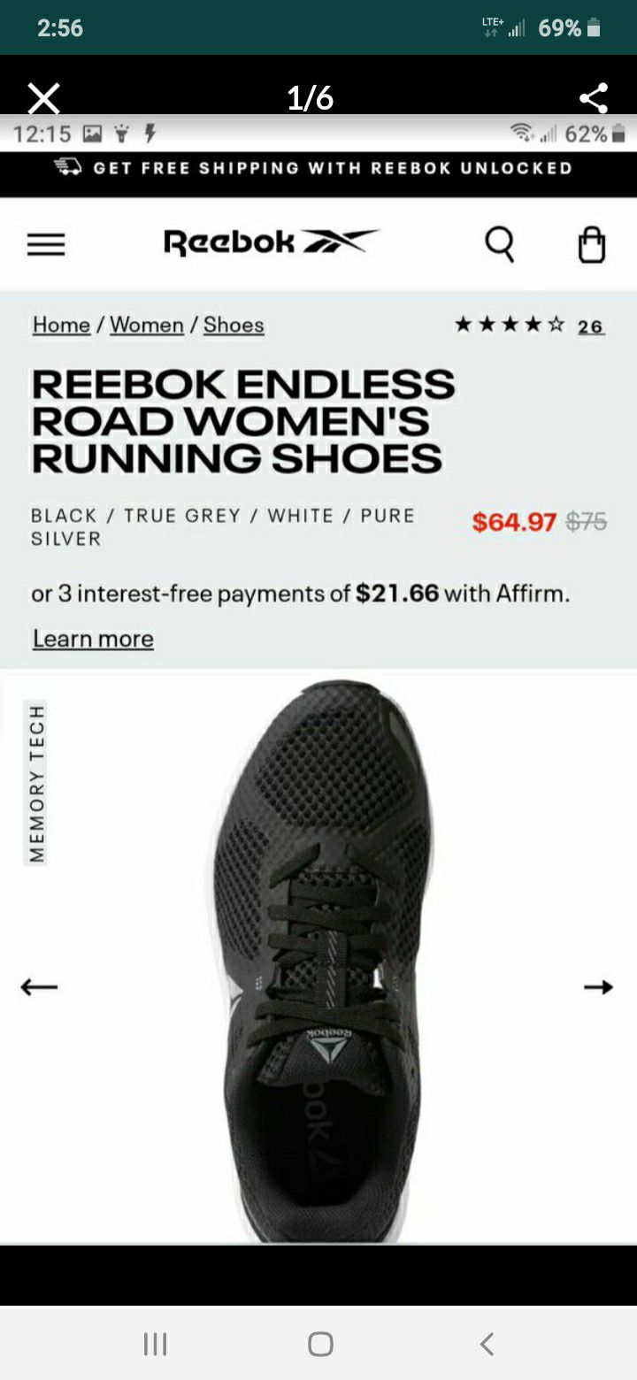 Women's Reebok Endless Road Running Shoes