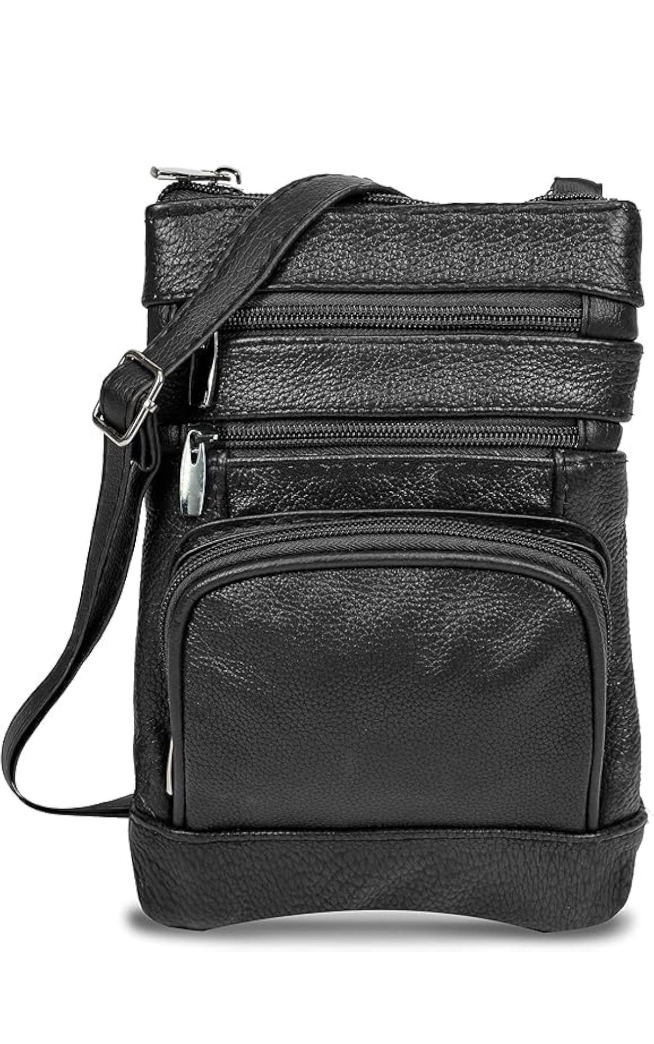 100% leather Crossbody Purses for Women, Multi Pocket Crossbody Purse with Adjustable Strap, Soft & Durable Leather Purse