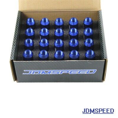 JDMSPEED 20PCS Blue 60MM Extended Forged Aluminum Tuner Racing Lug Nuts M12 X1.5
