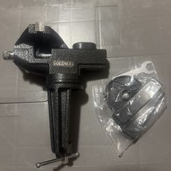 Dual-Purpose Combined Universal Vise 3.3" with 360° Swivel Base, Bench Vise or Table Vise Clamp-On with Quick Adjustment, Movable Home Vice for Woodwo