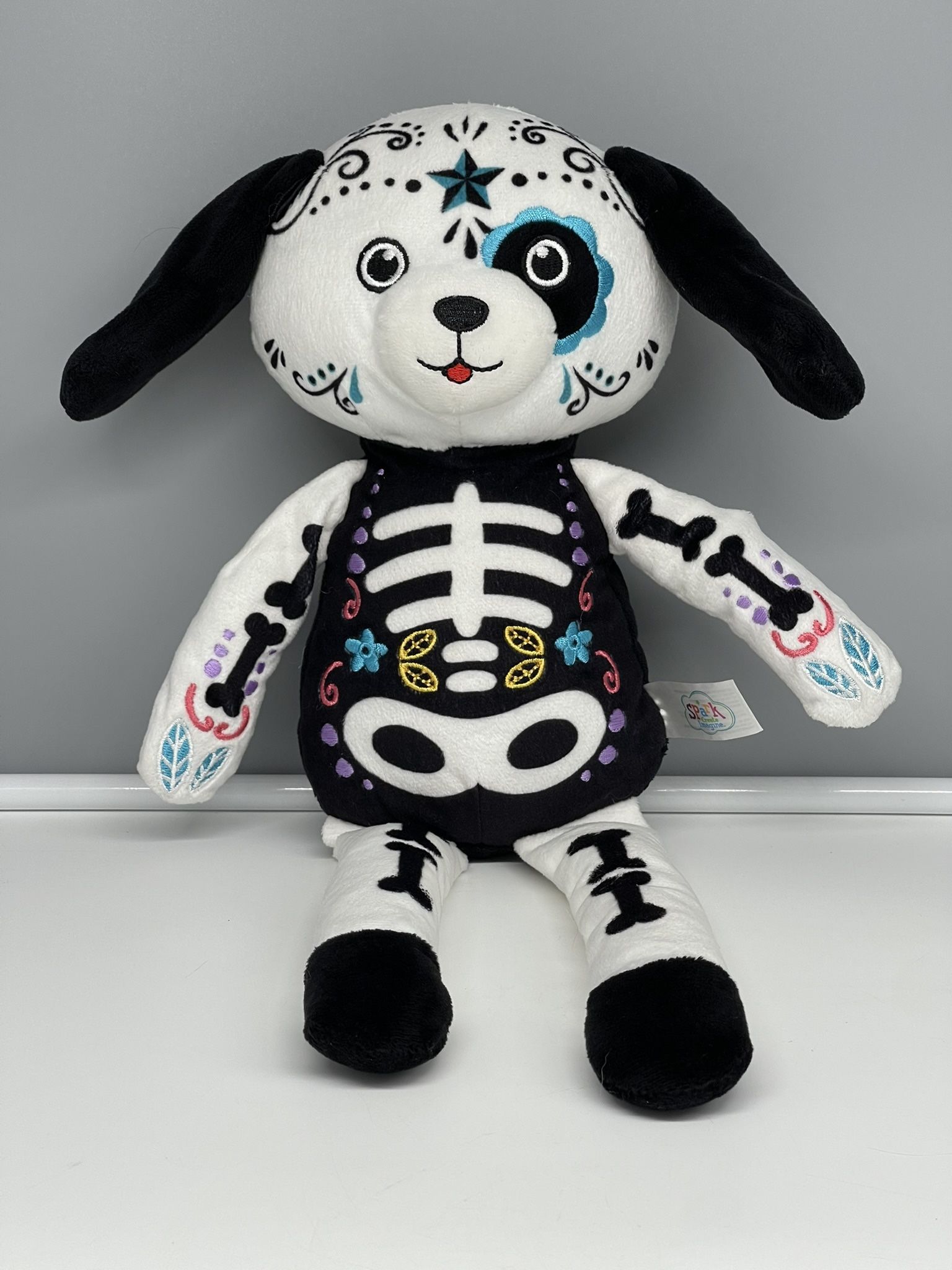 Spark Create Imagine Sugar Skull Rattle Crinkle 16" Baby Plush Day of the Dead