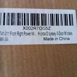 Front  Right Power Window For Honda Odyessy