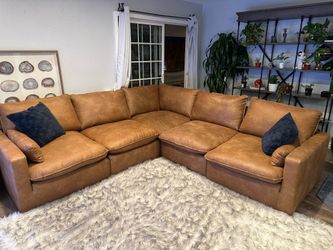 Vegan leather/suede sectional sofa