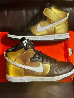 Rare 🔥 ! 2007 NIKE DUNK HIGH PREMIUM “METALLIC GOLD” – SIZE 9.5 – VINTAGE 🔥