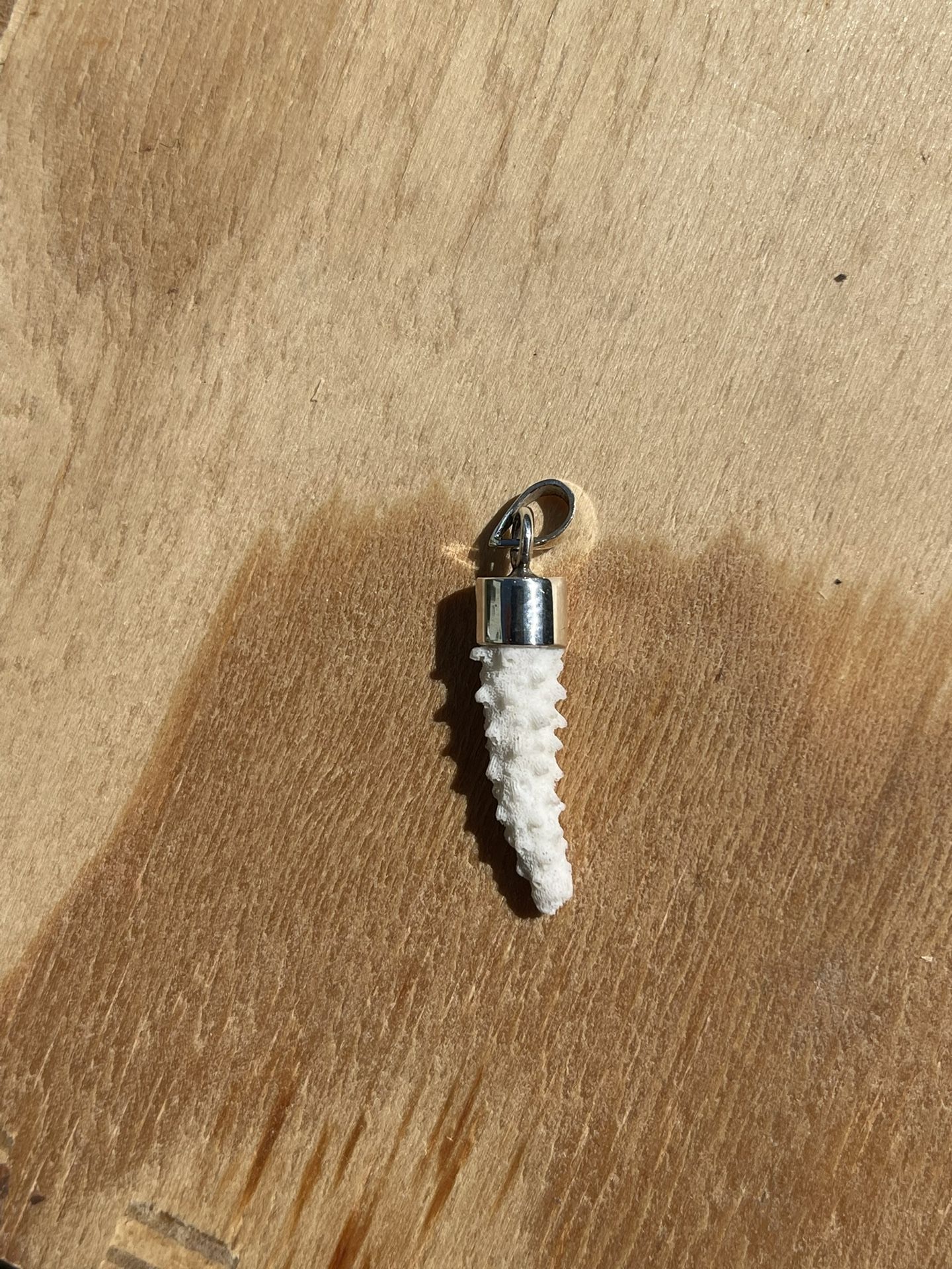 100% Handmade Silver 92.5 With Real Organic Coral Pendant