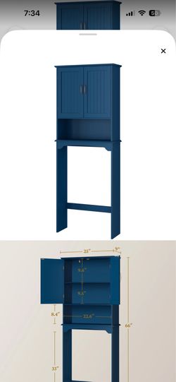 Wayfair over the toilet storage unit- navy blue