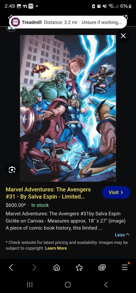 NEW!!!! MARVEL LIMITED GILCEE CANVAS PRINTS. NUMBERED WITH...