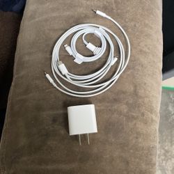 18W Charging Adapter & 3 Charging Cables