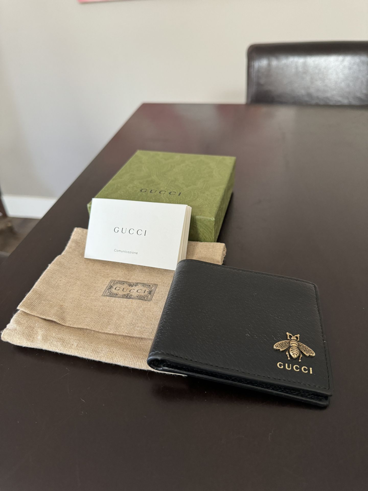 Gucci Black Men’s Wallet With Bee Emblem