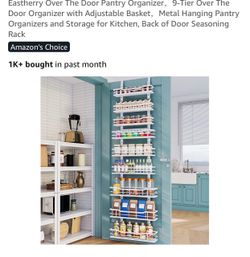 9-Tier Over TheDoor Organizer with Adjustable Basket