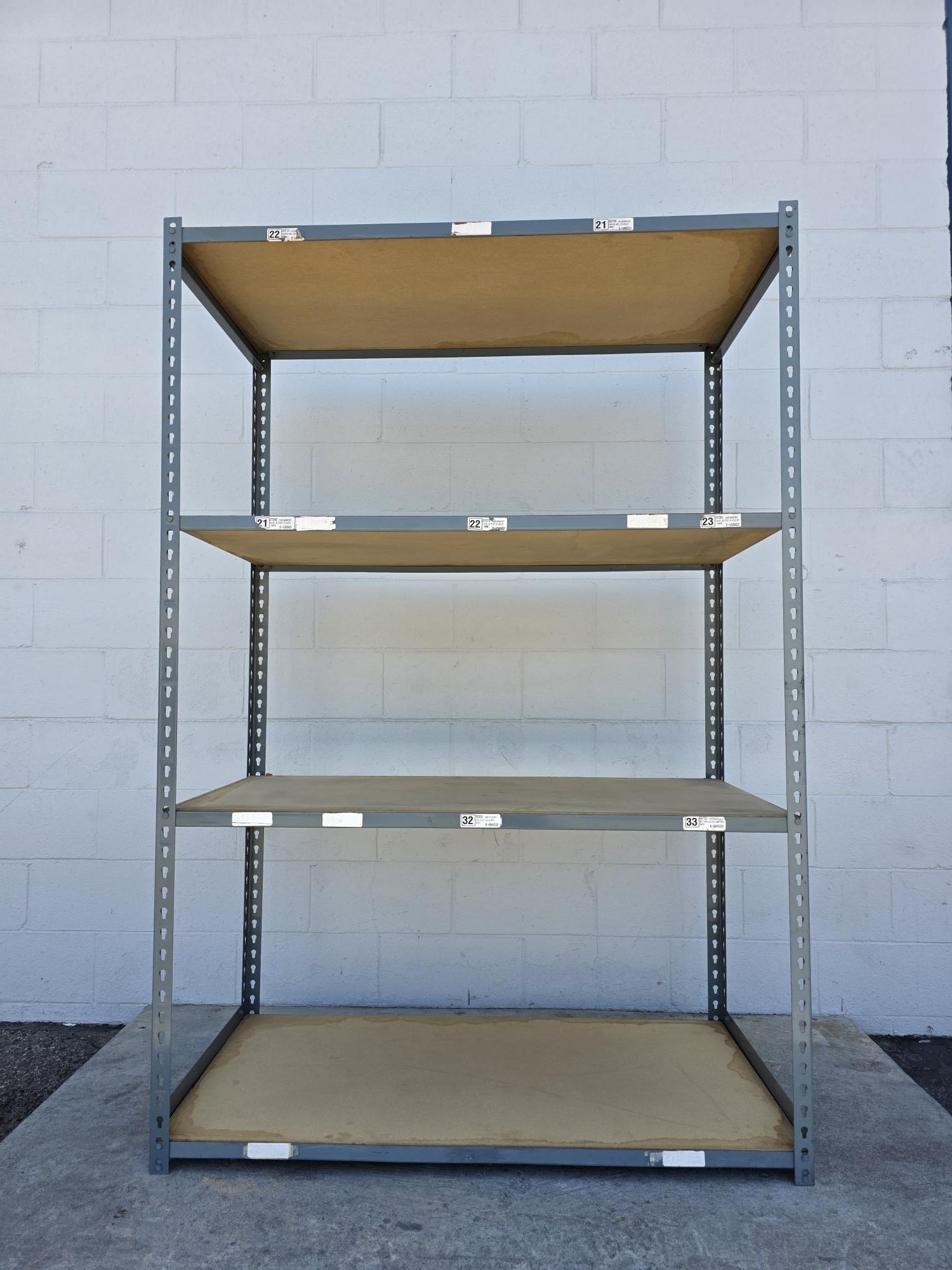 Warehouse Quality 48 in W x 24 in D Used Steel Boltless 4 Tier Level Supply Office Storage Rack Delivery Available