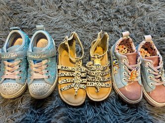 Toddler girls shoes size 11T - bluey, light up sketchers, Gap gladiators