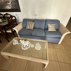 Couch, Pull Out Sofa Bed And Table