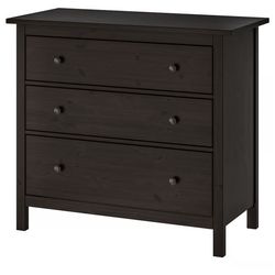 HEMNES 3-drawer dresser, black-brown, 42 1/2x37 3/4 "