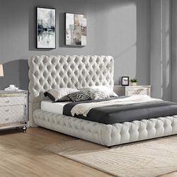 Queen Size Bed Frame Mattress Included  ✨  Upholstery BFrame    ✨  Cama Queen Size Colchon Incluido. 