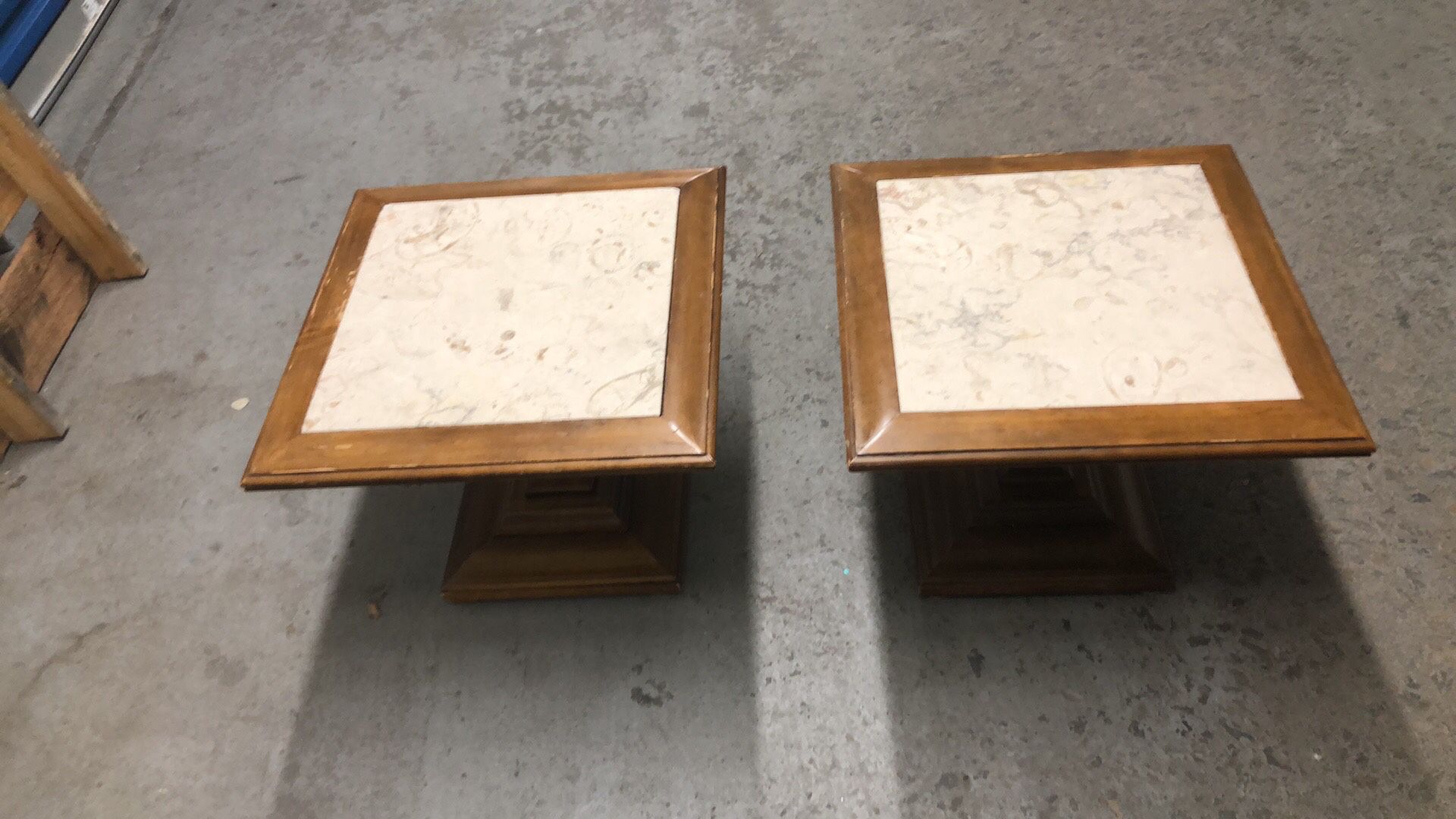 19”x19”x15”h  2. Marble Tables