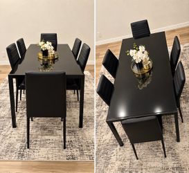 6 Chairs Dinning table set Black modern