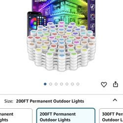 200FT Permanent Outdoor RGB Lights,IP67 Waterproof Smart LED Eaves Lights with App/Remote Control,for Christmas and All Holiday Decor,Daily and Accent