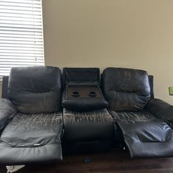 Black Recliner Sofa