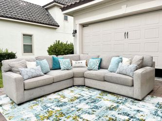Gray L Shaped 3 piece Sectional Sofa