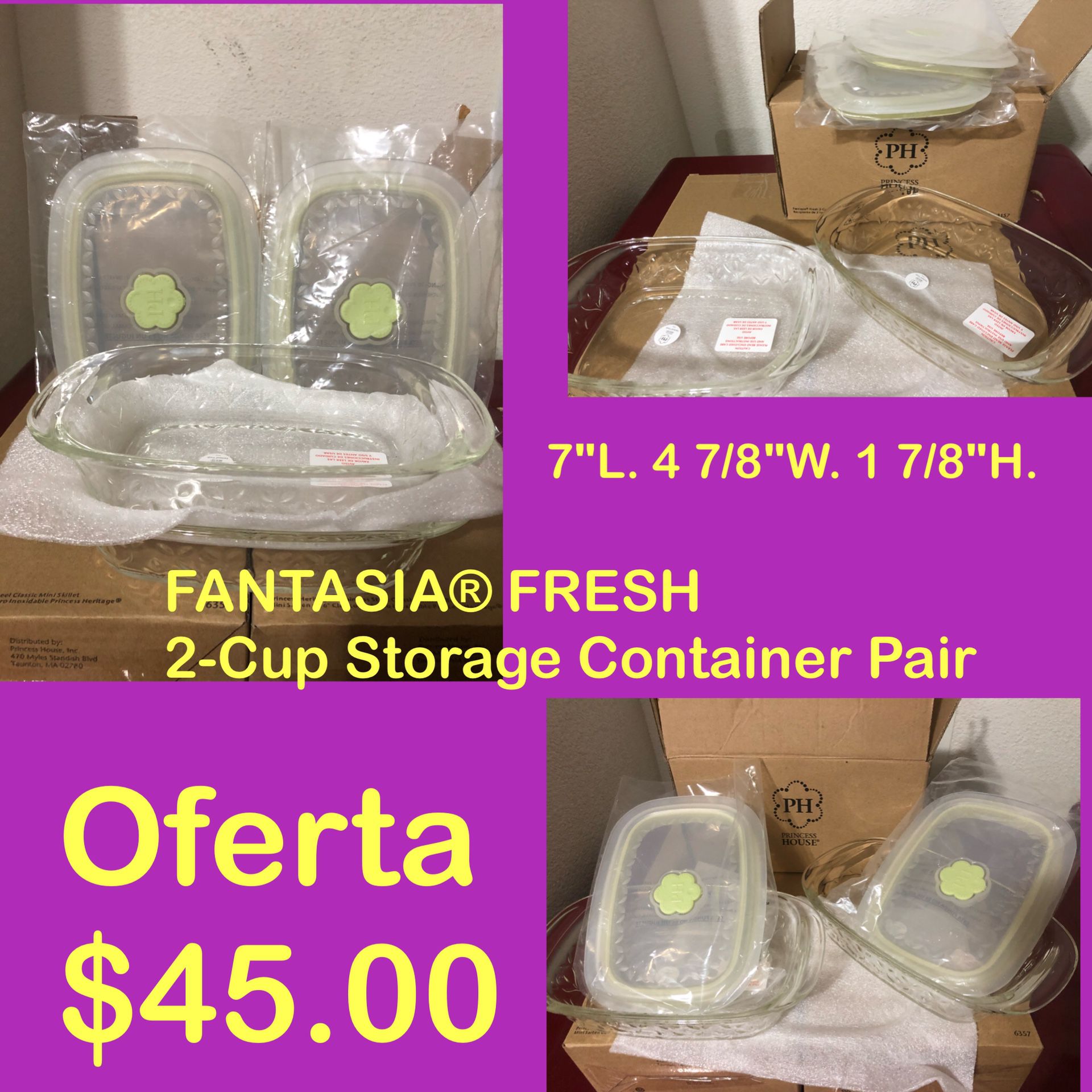 Fantasia 2-cup Storage Containers NEW