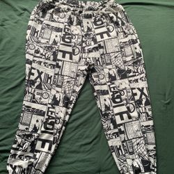 Comic Book Black And White Joggers Size 2XL