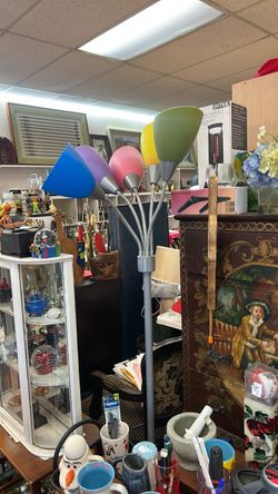 Multi-Head Floor Lamp with Colorful Shades