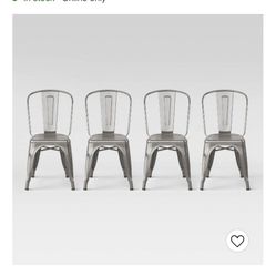 Set of 4 Modern Farmhouse Aluminum Chairs