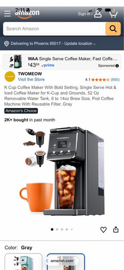Single serving ice coffee maker