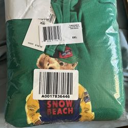 Green Polo Snow Beach Bear Hoodie 2XL