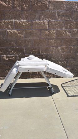 White Folding Massage Table with Face Cradle or Botox bed