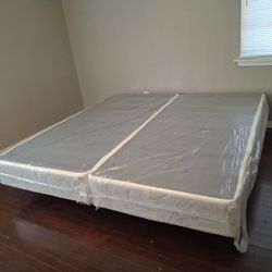 King Size Frame And 2 Twin Box Spring 