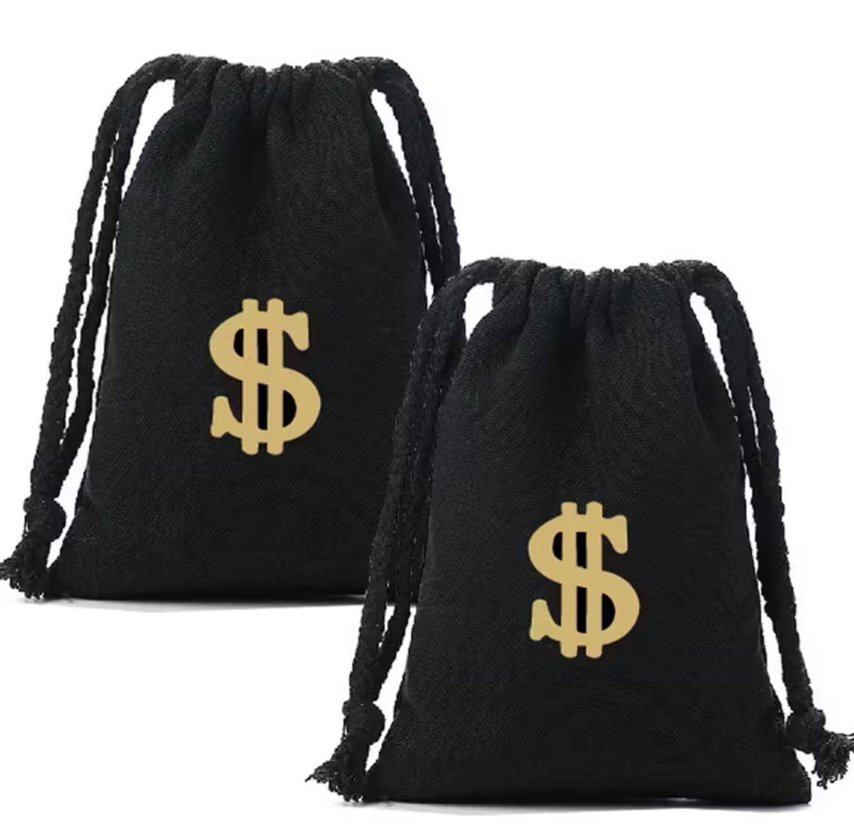 2 PC Money Drawstring Bags