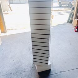 12'' x 12'' x 54'' Revolving Slatwall Floor Display Rotating 4 Sided | Revolving Slatewall Floor Stand
