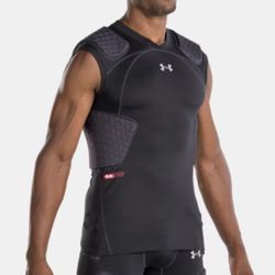 Mens Black Under Armour Football Gameday Armour Pro 5-Pad Compression Top XL