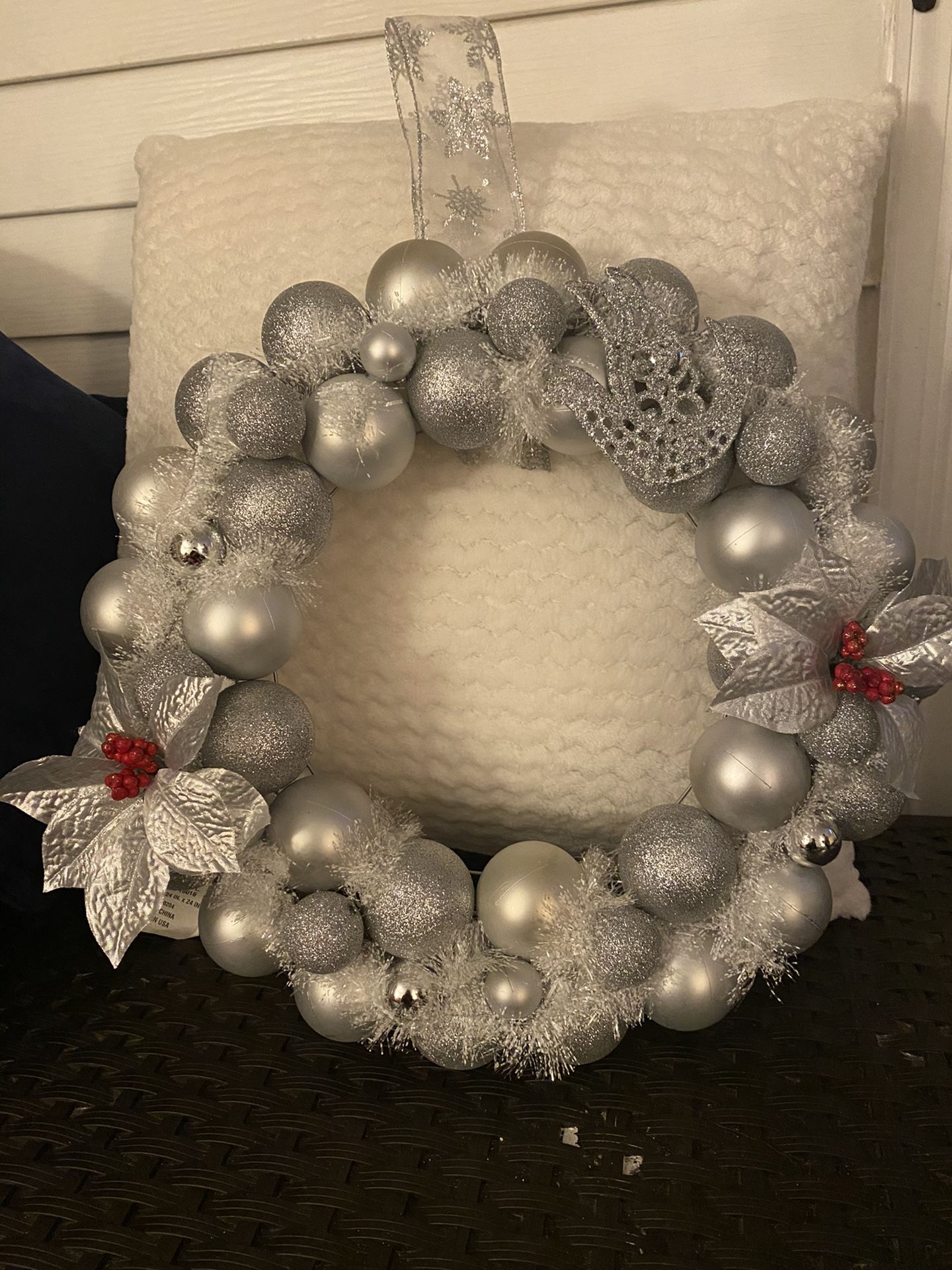 Stunning Silver Christmas Wreath