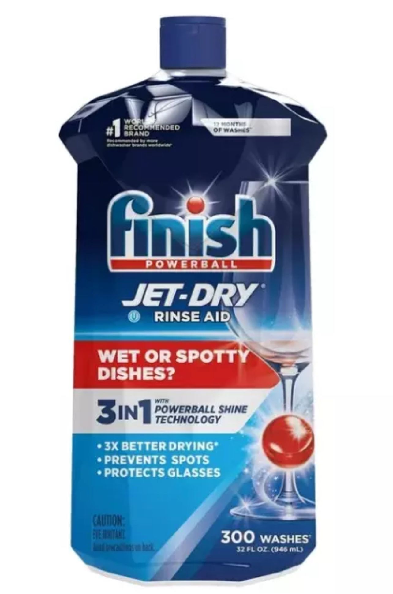 🔥Finish Jet-Dry Rinse Aid Dishwasher Drying Agent 3IN1 QUANTUM POWERBALL 32 OZ