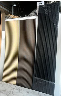2’ x 8’ acoustic wood panels with extra thick padding for soundproofing