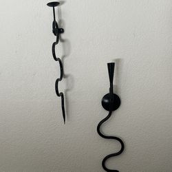 Vintage Wrought Iron Metal Wall Candle Holders