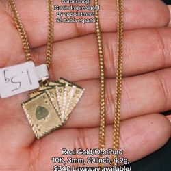 10K Gold Franco Chain & Pendant For 