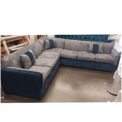 BRAND NEW 9x9ft SECTIONAL SOFA,  CHARCOAL MICROFIBER COMBO. Custom Made AVAILABLE 
