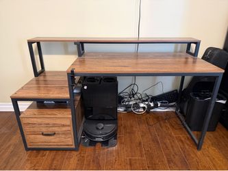 Computer desk with filing cabinet